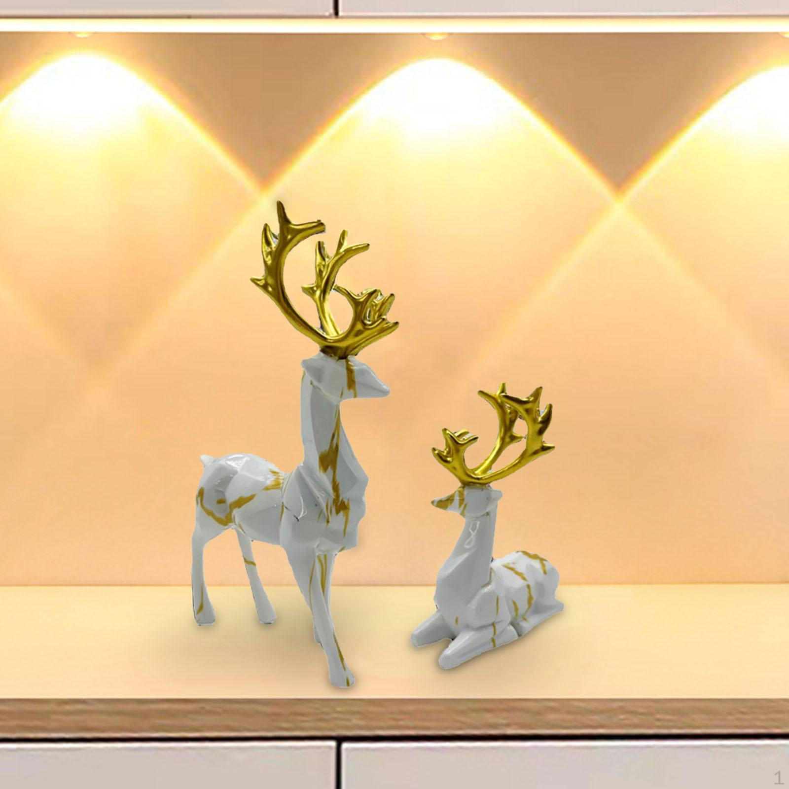 

2 шт. Фигурки оленей, украшение для рукоделия, скульптура животных, миниатюрная статуэтка для офиса