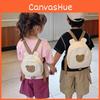 Charming Bear Design School Backpack For Kids Made Of Soft Durable Canvas Material