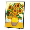 World Famous Creative Moc Sunflower View Series Plant Building Block Oil Painting Yellow Flowers Brick Model Toy