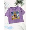Sexy Cotton Crop Tops Women Van Gogh'S Starry Night Sunflowers Prints Washed T-Shirt Fit Tees Summer Clothes