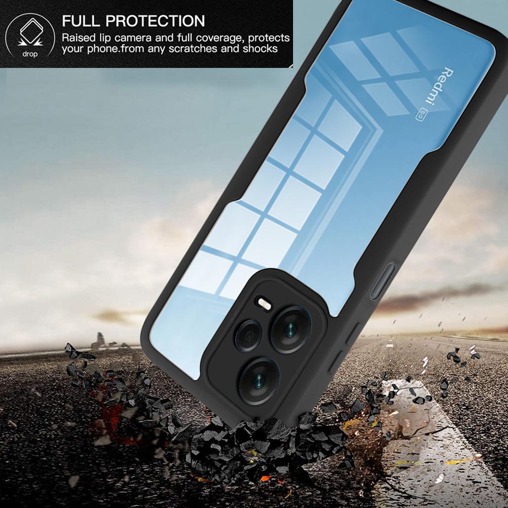 360 Clear Case for Xiaomi 12T Pro 13 Lite Redmi Note 12 11 Pro Plus 5G 12S 11S POCO X5 Pro F5 Full Protection Phone Bumper Cover