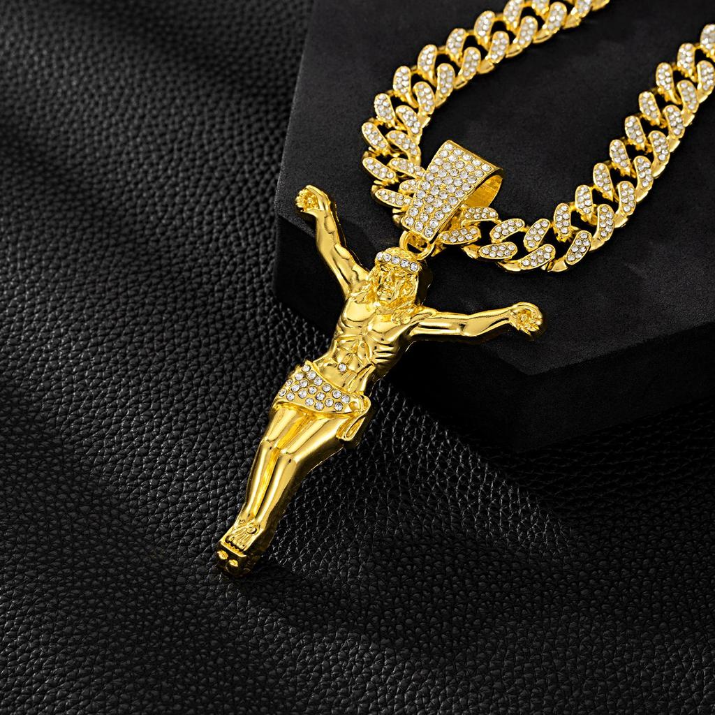 Men's Large Cuban Necklace: Full-Body Hip Hop Portrait with European American Style