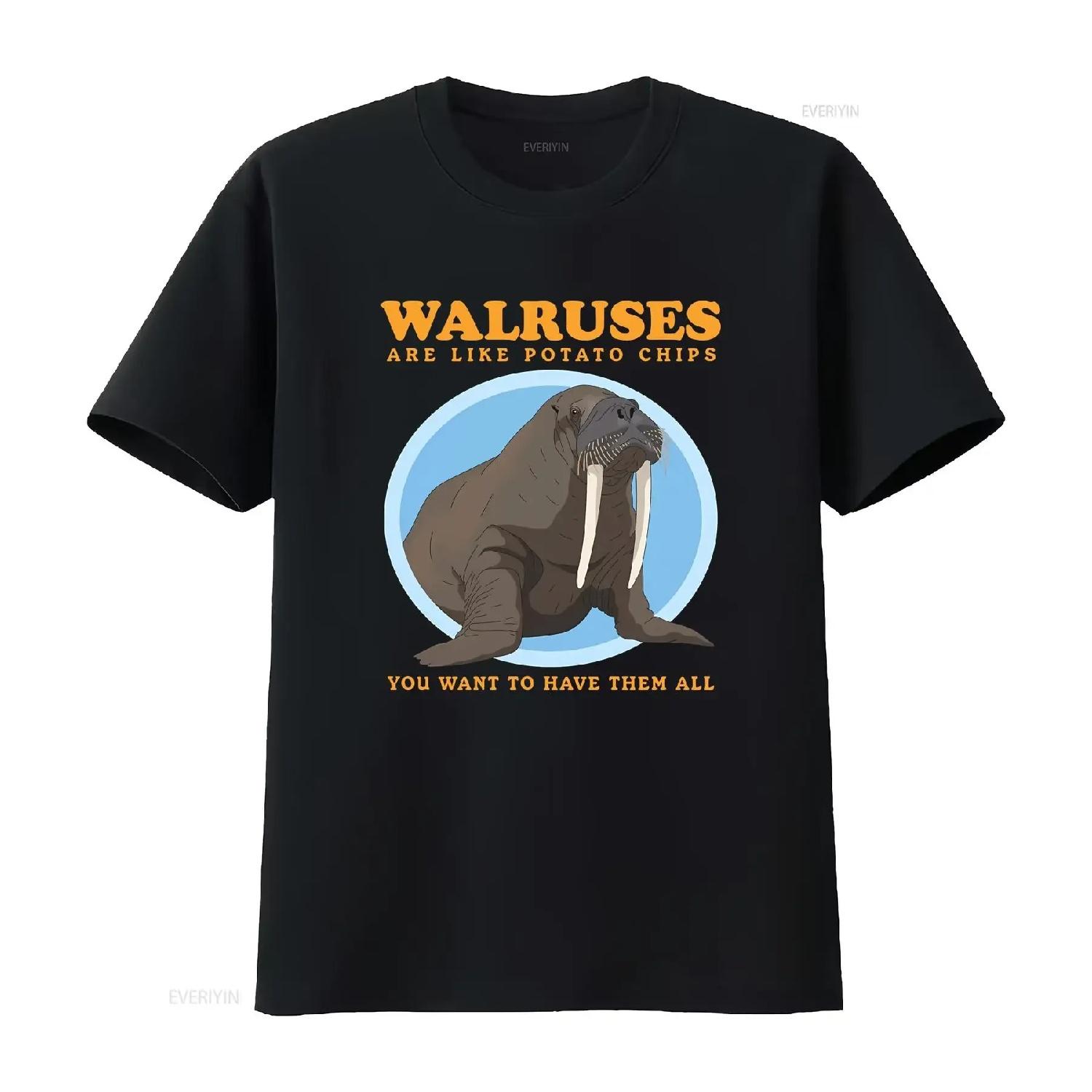 

Walruses Are Like T Shirt Walrus Lover vintage Washed Comfortable designer clothes Soft Stylish Breathable graphic streetwear S чёрный