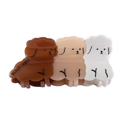 Elegant For Girls Ins Ponytail Holder Large Hairpin Letter Puppy Dog Women Hair Clip Korean Shark Clip Acetate Dog Hair Claw