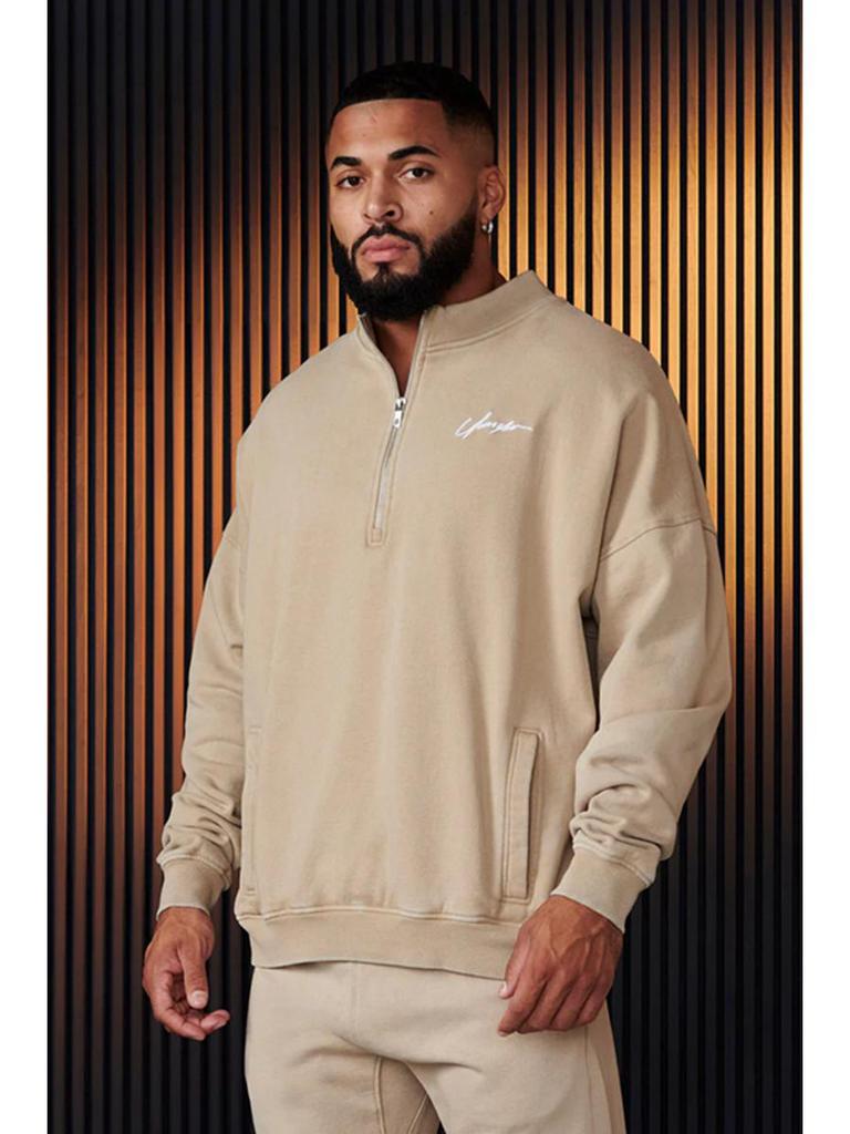 YoungLA Men's Cotton Half-Zip Athletic Sweatshirt - Long Sleeve Running & Fitness Jacket