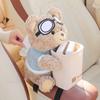 Car Tissue Box Vehicle Armrest Trash Can 2-in-1 Leakproof Plush Bear Tissue Holder And Trash Can For Vehicle Home Travel