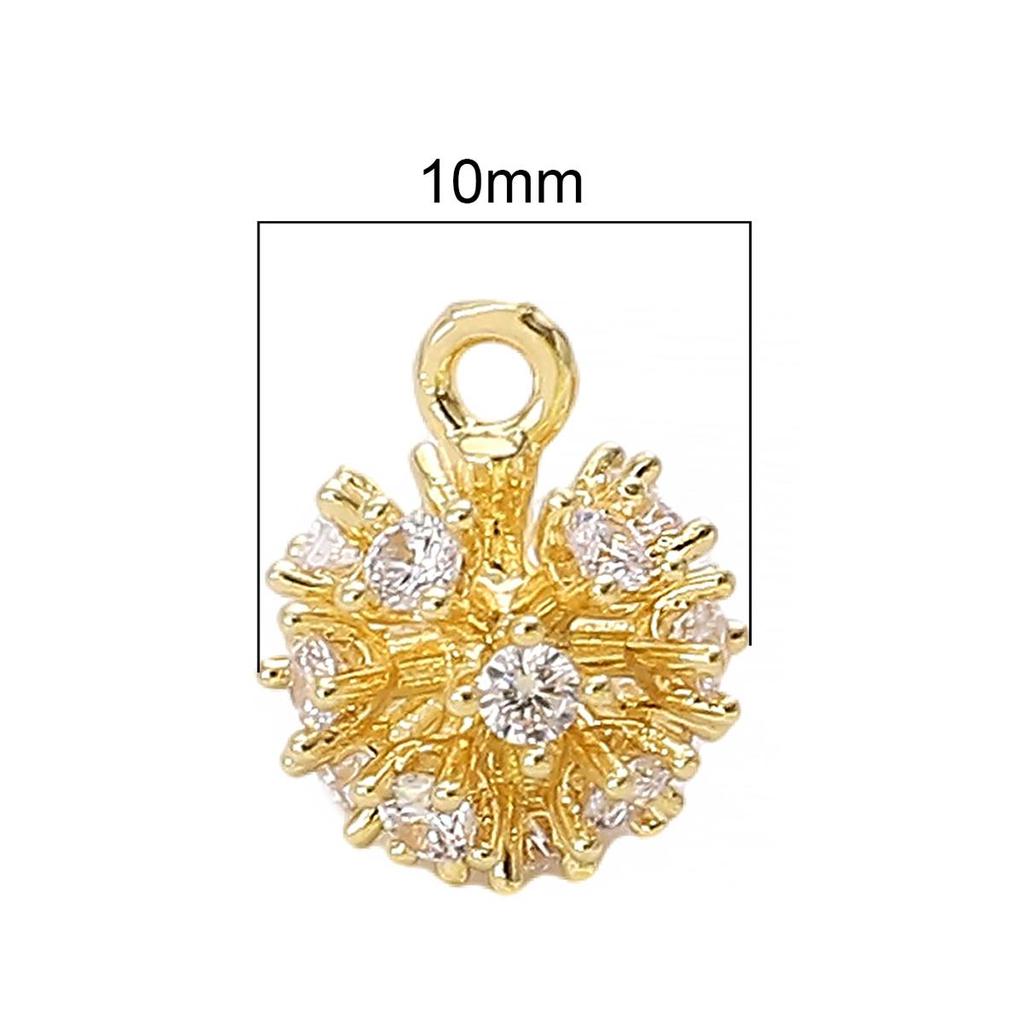Copper Inlaid Zircon Dandelion Pendant For DIY Jewelry Making Craft Accessories