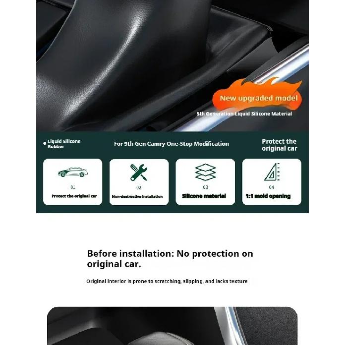 For Toyota Camry 9th generation Car Silicone Automatic Gear Shift Knob Cover Tasteless Antislip Shifter Knob Protective Cover