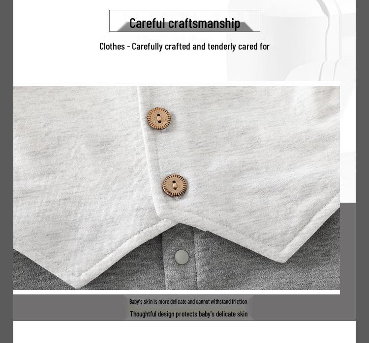 Body bébé quatre saisons: Combinaison formelle grise à manches longues pour nouveau-nés