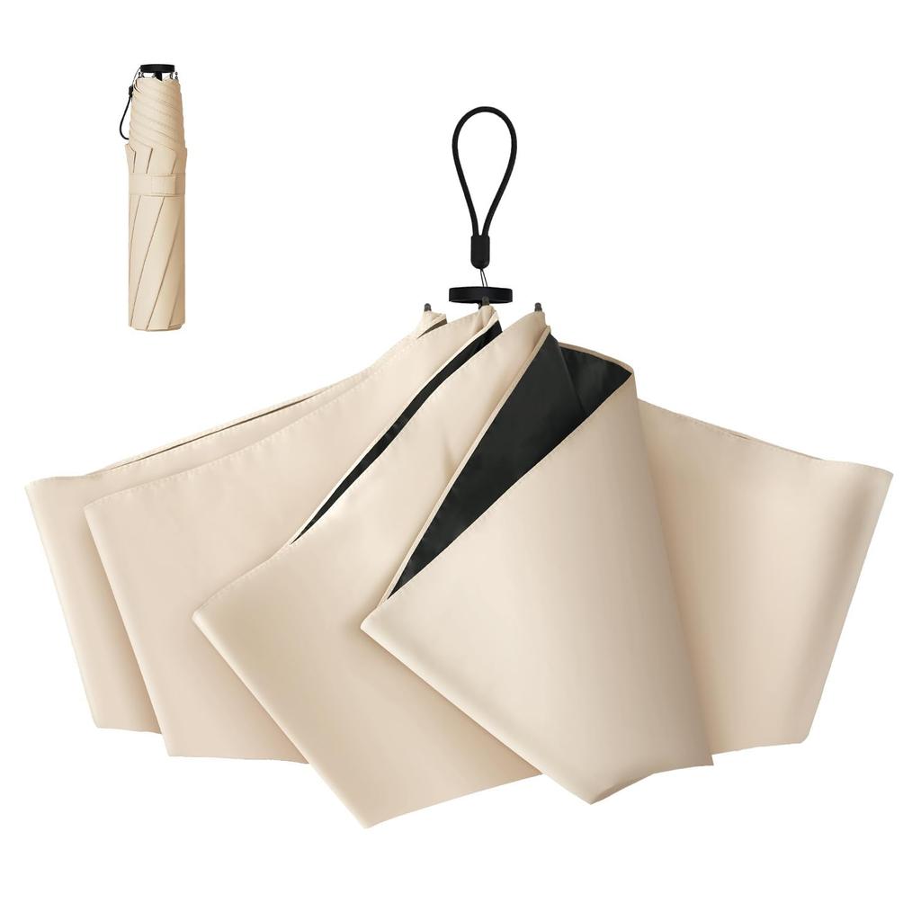 parasol UV complete sun and heat can be as both a parasol and rain apricot Ultra-lightweight (118g), 100% protection, shielding, foldable, umbrella,