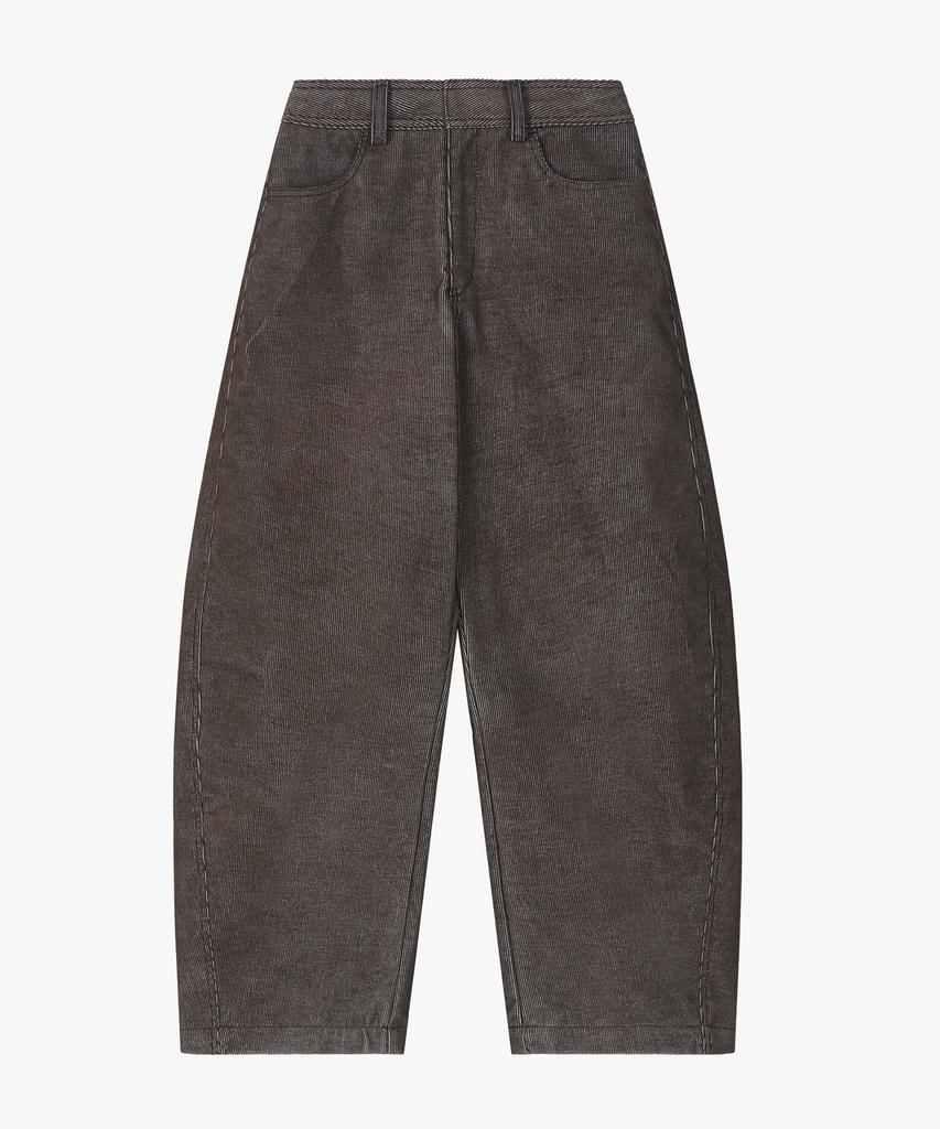 Gilyeong Denim Corduroy Barrel Pants_Brown