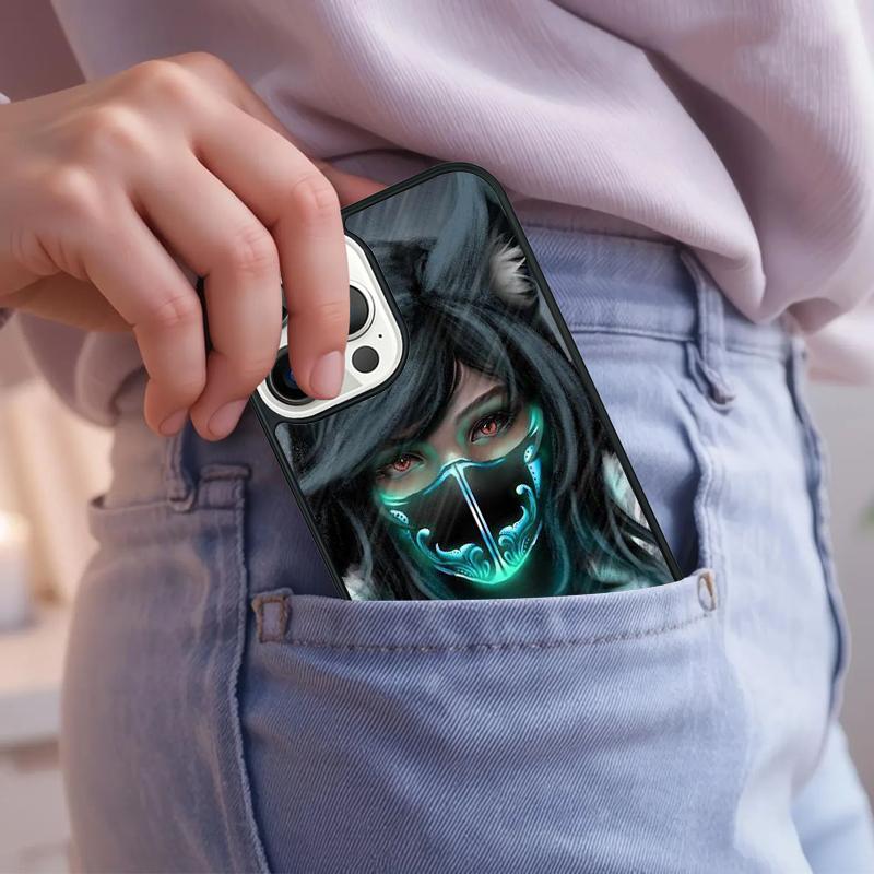 Anime Girl Mask Phone Case For iPhone 17 Air 15 16e 14 13 Pro Max Coque 12 11 Pro Max PLUS cover
