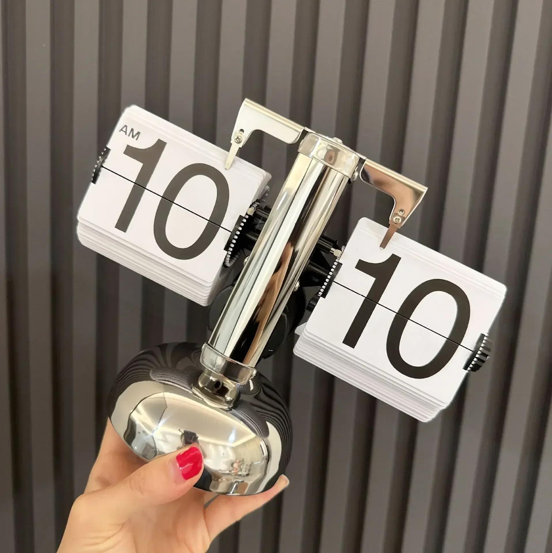 

Перекидные часы, винтажные настольные часы, ретро-перекидные часы - часы с питанием от батареек и внутренним механизмом, простой декор для дома и офиса