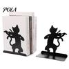 Desktop Bookend 1 Pair Metal Cat Book Ends, Cute Bookends for Shelves, Decorative L-shaped Heavy Duty Support Stopper Home Office Desk Bookshelf Decor