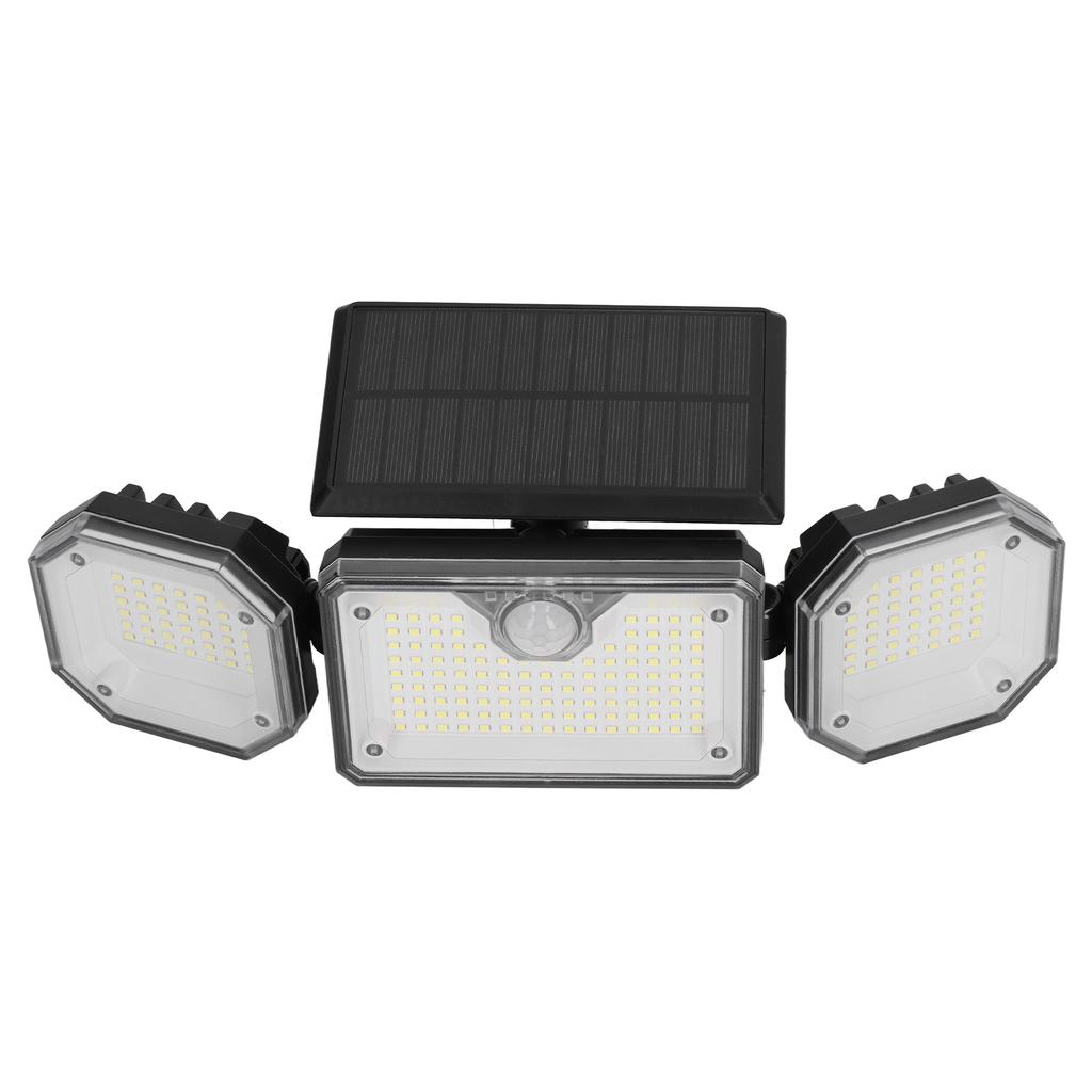 Zewnętrzne światło słoneczne z czujnikiem ruchu, 3 głowice, bezpieczeństwo, wodoodporność IP65, z pilotem, na ścieżkę