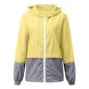 Women’s Patchwork Rain Jacket Outdoor Jackets Hooded Raincoat Windproof