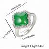 Geometric Four-Leaf Clover Pendant Set With Iced Green Chalcedony Inlay Vacuum Plated Copper Alloy Jewelry Men Women