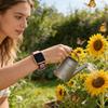 Two-Color Laser Engraved Butterfly & Flowers Silicone Apple Watch Band