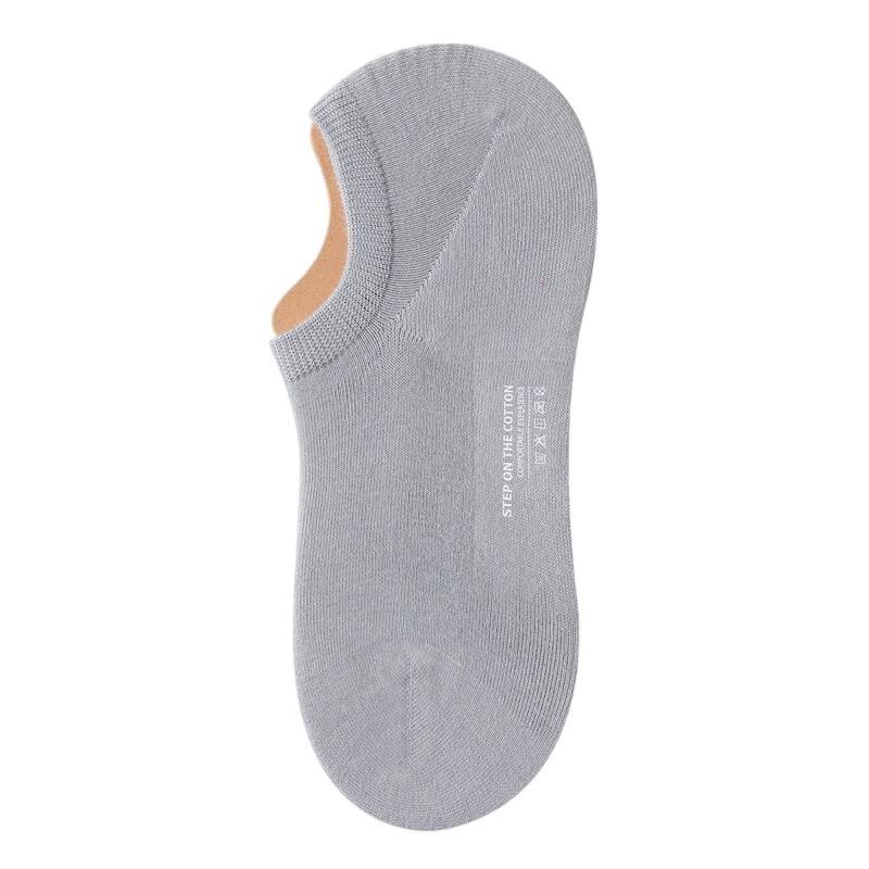 Cotton Summer Socks - Men's Short Socks - Pure Cotton Shallow Opening Anti-odor 10A Antibacterial Sweat-absorbing Short Tube Plain-colored Boat Socks