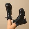 Women's Padded Fashion Lightweight Comfortable Warm Thick Sole Heightened Anti-slip Cushioning Hiking Sports Casual Martin Boots