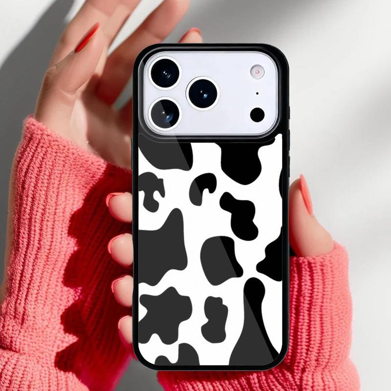 Spotted Cow Skin Print Slim Phone Case for iPhone 17 Air 16e 15 14 13 Pro Max Back Cover for 12 11 Pro Coque
