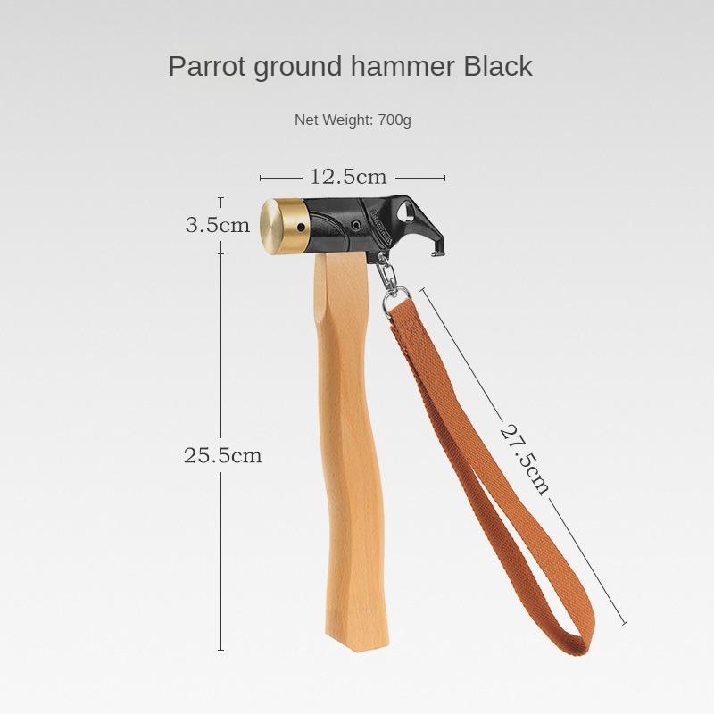 

Открытый альпинистский молоток с попугаем, молоток из нержавеющей стали, буковая ручка, напольный молоток с когтями