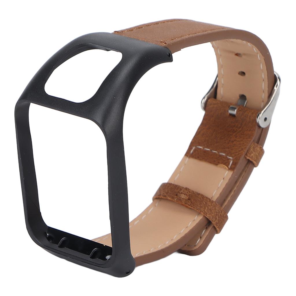 Smartwatch Band Strap Retro Leather Wrist Watchband for TOMTOM Runner3 AdventurerBrown