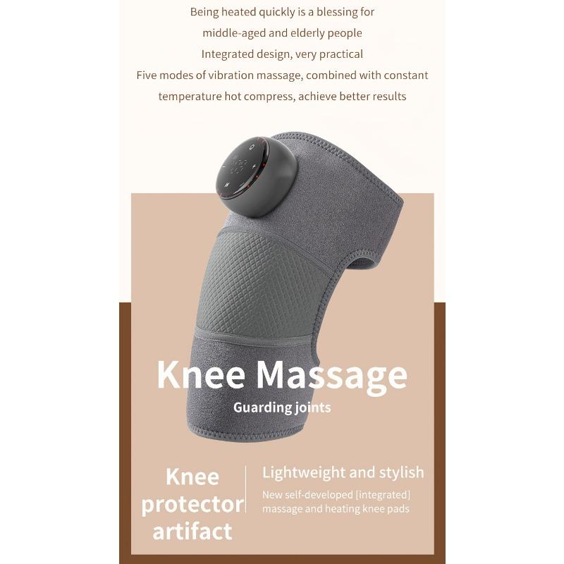 Rechargeable Knee Massager with Heat - Ideal for Post-Work, Sedentary Lifestyle, and Relaxation, Battery-Powered, Polyester Material, Knee