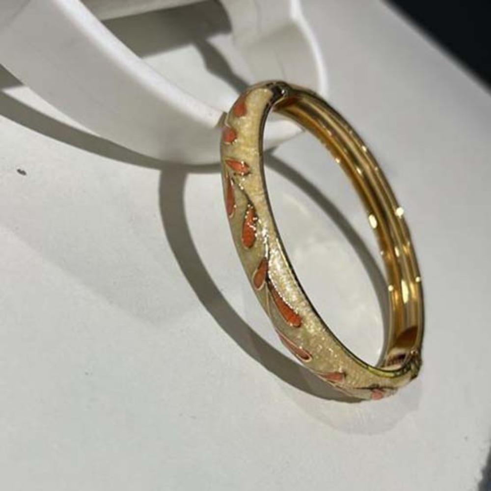 Traditional Vintage Cloisonne Bangle Enamel Women's Hand Bracelet Enamel Flower Bangle Ladies