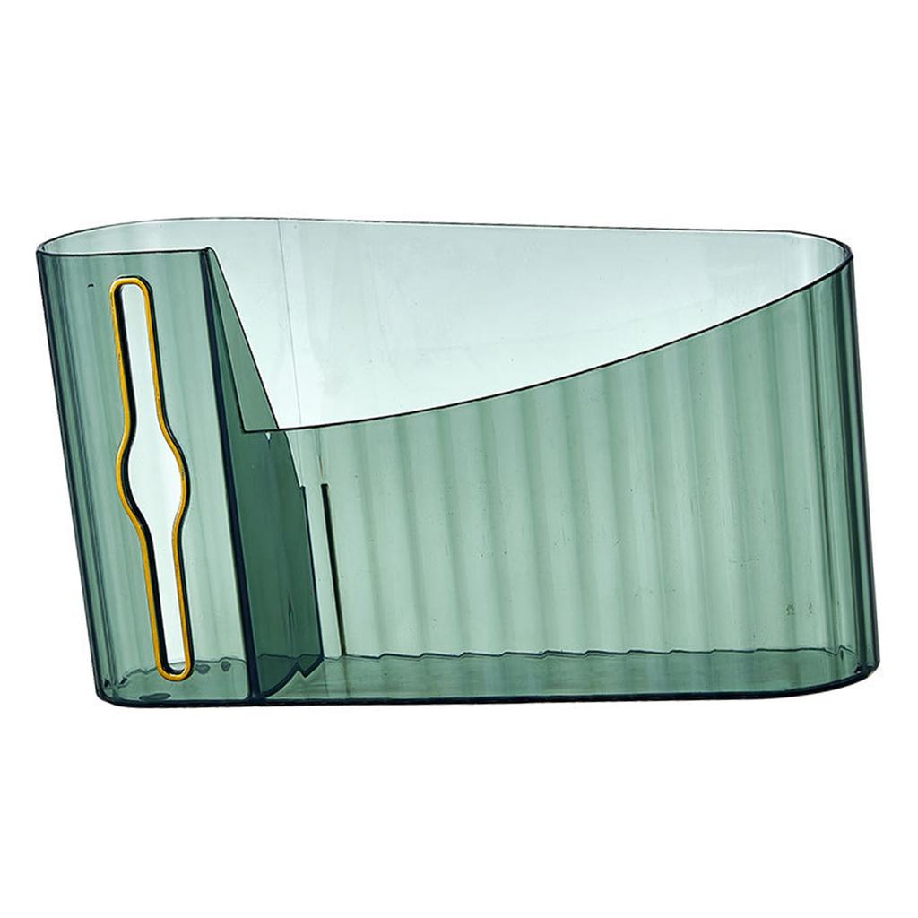 Trash Bag Dispenser Clear Punch Wall Mount Garbage Bag Roll Holder Storage Space Saving for Kitchen Bathroom