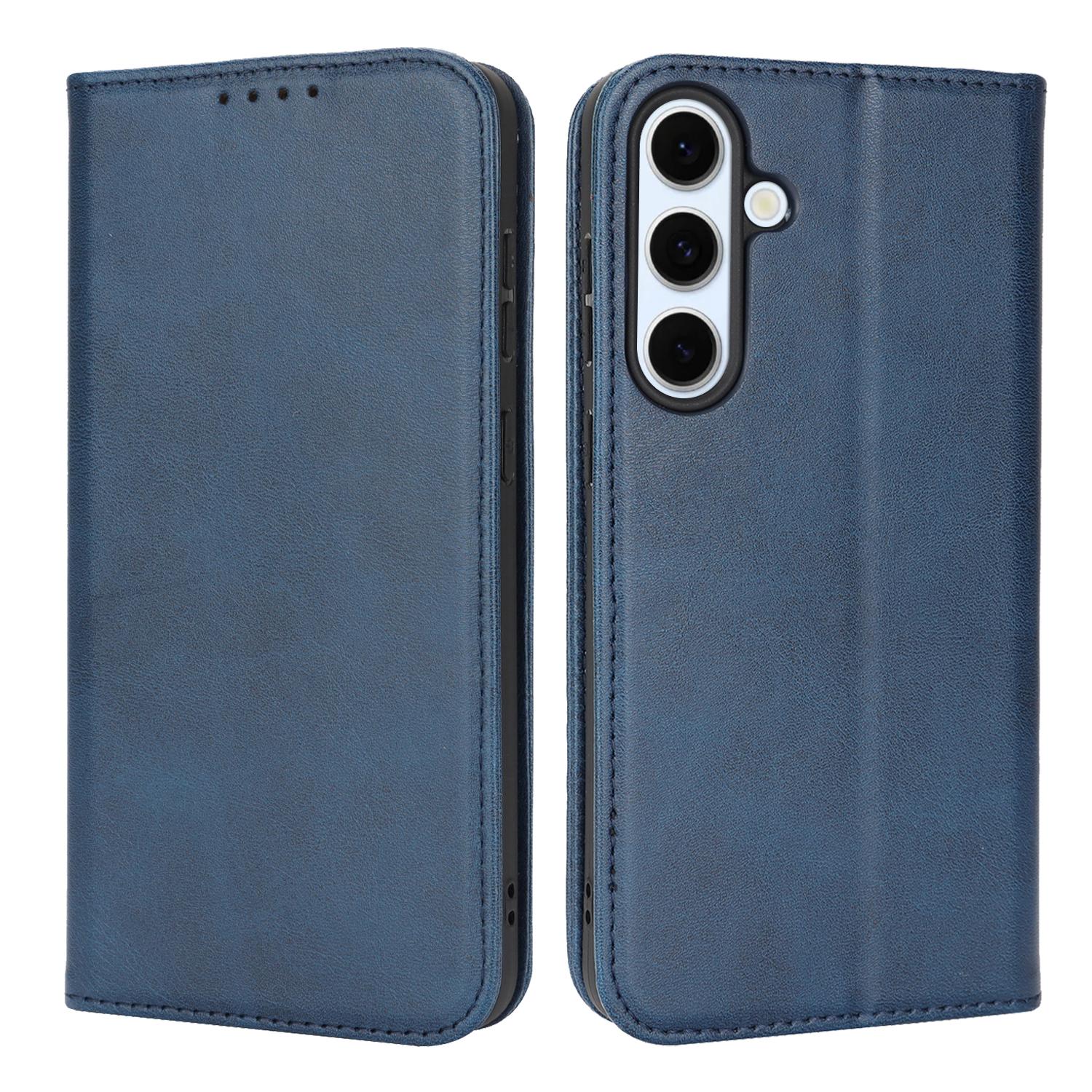 

For Samsung Galaxy S25 FE Case PU Leather Calf Textured Magnetic Closing Smart Phone Cover