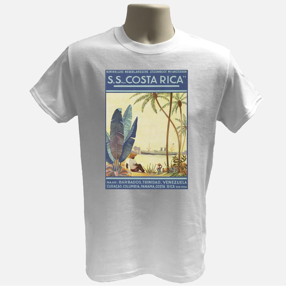 Costa Rica Vintage Travel T Shirt Caribbean Poster Organic Cotton Graphic Tee