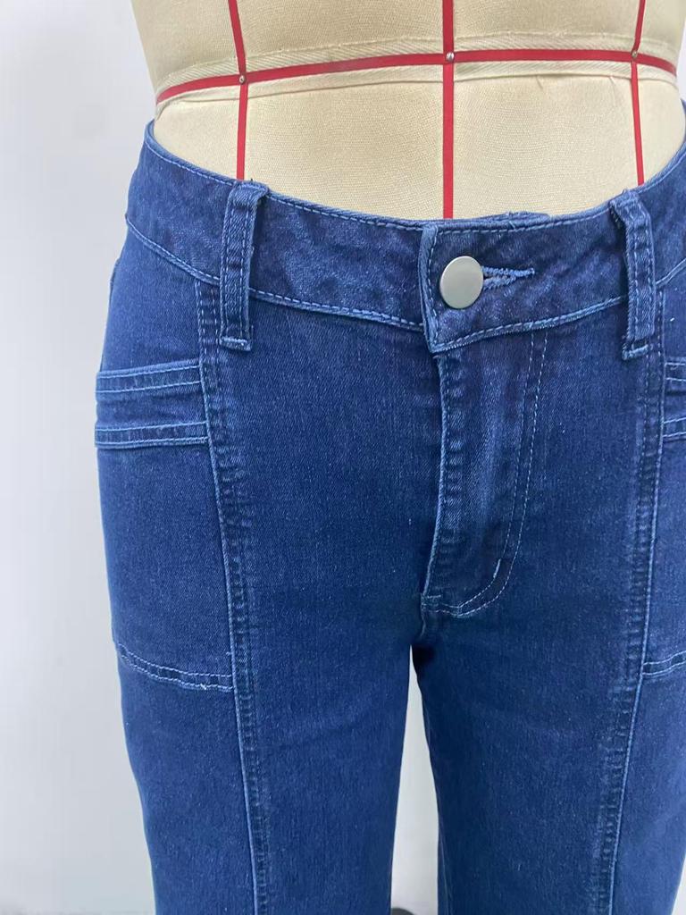 New Women's Fashionable Wide-Leg Stretchy Denim Jeans - Comfortable, Stylish, High-Quality Casual Pants
