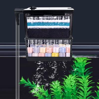 1 Set Hängende Aquarienfilterbox Mehrschichtig Kleiner Fischbehälterfilter Überlaufbox Wasserreinigungssystem Aquarium Zubehör