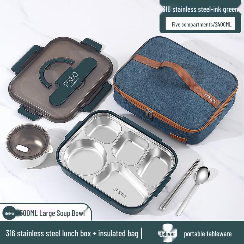 Large Capacity 316L Stainless Steel Insulated Lunch Box