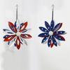 Metal Windmill Feature With Bright Red And Dark Blue Blades Great For Garden Landscape Lawn Yard And Deck Enhancement