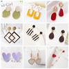 Neue Mode Emaille Ohrhänger für Damen Koreanische Blume Tropfen Geometrische Statement Ohrringe für Damen Hochzeit Ohr Zirkon aretes