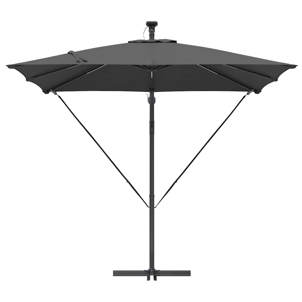 Cantilever Banana Sun Umbrella with LED Light Strips Anthracite 249 X 249 X 250 Cm