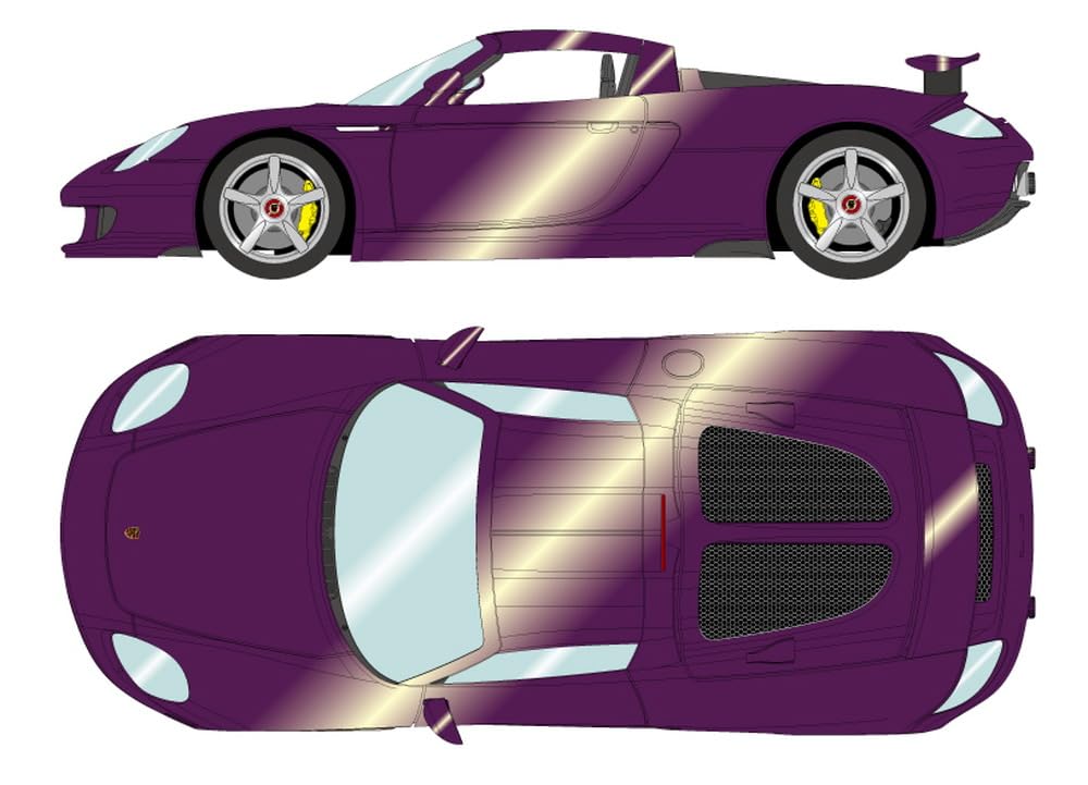 

Макияж EIDOLON Porsche Carrera GT 2004 Заднее крыло Up Металлик Виола Готовое изделие EM567F 1/43