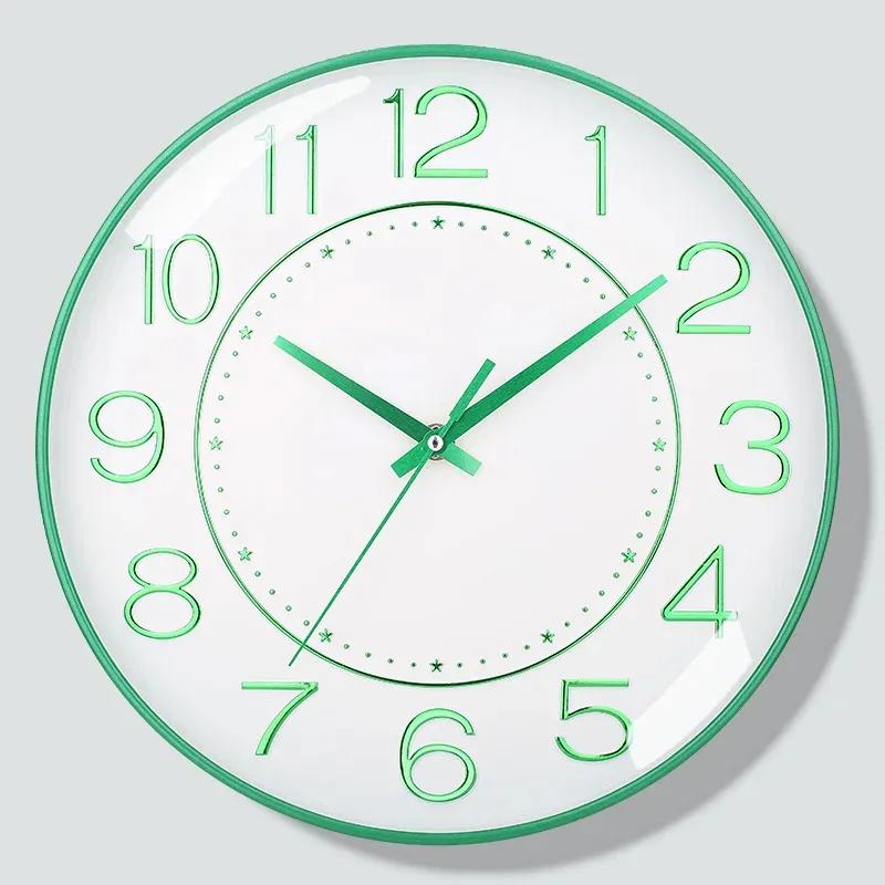 8 Inch Simple Style Wall Clock Living Room Home Decor Digital Clocks Modern Design Swinging Pendulum Bedroom Ornament Office
