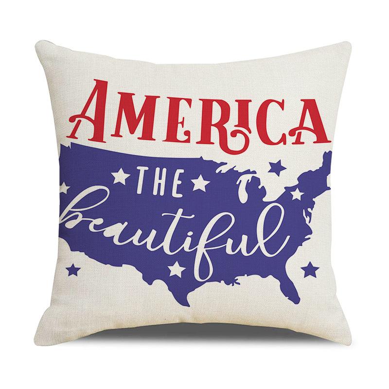 New Home Letter Independence Day Sofa Office Linen Pillow Cover Cushion Cover