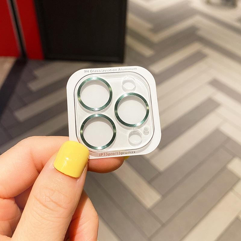 For iPhone 14 15 Pro Max / 14 15 Plus Rear Camera Lens Tempered Glass + Metal Protector Ring