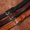 New Water-Dyed Retro Handmade Belt Men'S Genuine Leather Pin Buckle First Layer Cowhide Youth Casual Jeans Belt Men'S