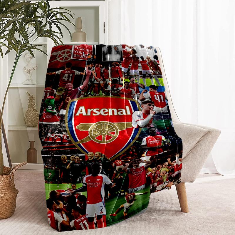 Coperta Stampata Arsenal F.C. - Morbida e Confortevole, per Camera da Letto, Viaggio, Divano, Decorazione Casa - Regalo di Compleanno Natale per Amico