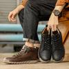 Leather Boots Men High Casual Shoes for Men Trend Zipper Walk Flats Winter Shoes Vulcanized Ankle Boots New