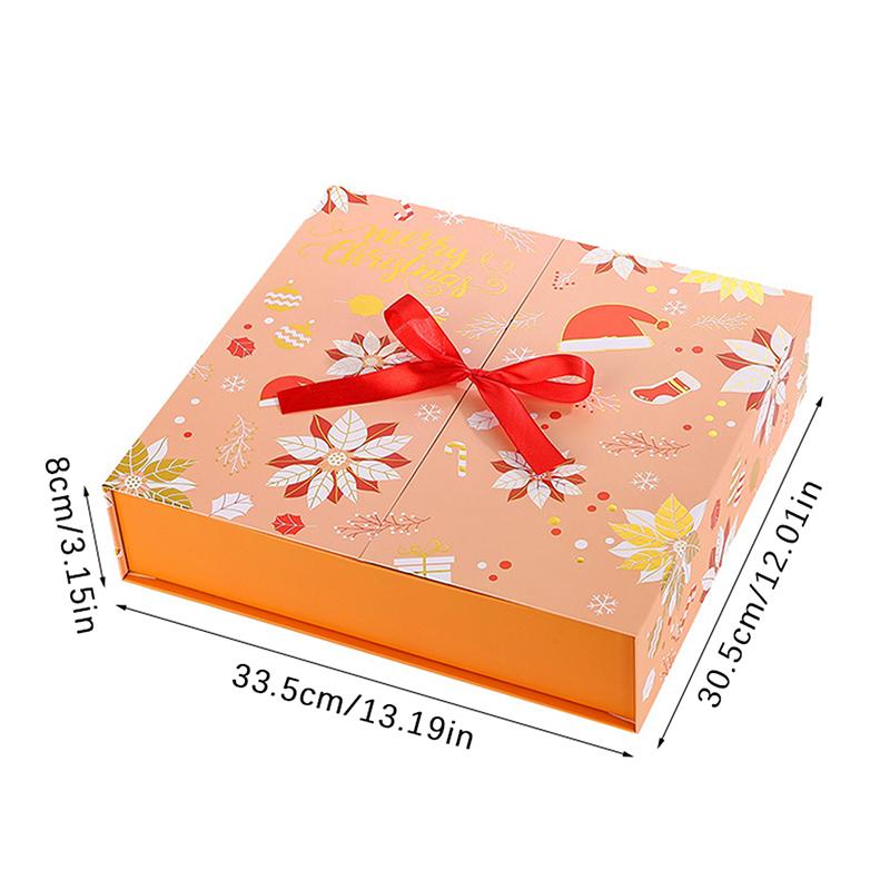 DIY Adventskalender Weihnachts-Countdown-Kalender mit 24 Papp-Schatzkästchen Xmas Leerer Countdown-Kalender