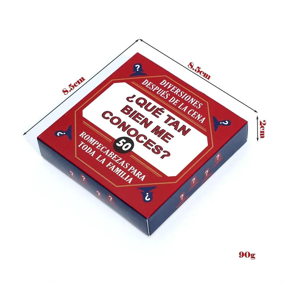 2x2 дюйма Spanglish Семейная Карточная Игра 50 Стартовых Вопросов для Разговора на Испанском Интерактивная Настольная Игра для Взрослых Ужин