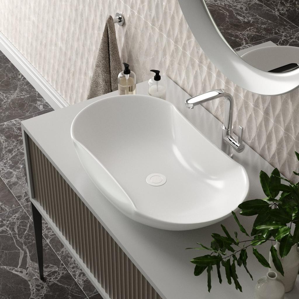 Helmken 57066000 Countertop Washbasin (66x41) White