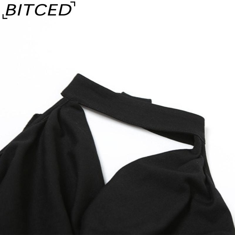 BITCED Summer Women's Solid-Colour Slim-Fit Streetwear Halter Neck Sexy Backless Tank Top