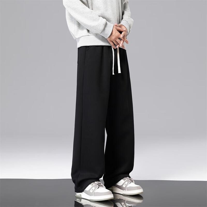 Men's Loose Wide-Leg Cotton Blend Sweatpants